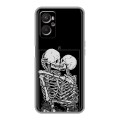Дизайнерский силиконовый с усиленными углами чехол для OPPO A96 Поцелуй скелетов