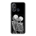 Дизайнерский силиконовый чехол для Itel A49 Поцелуй скелетов
