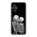 Дизайнерский силиконовый чехол для Xiaomi Poco M5 Поцелуй скелетов