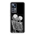Дизайнерский силиконовый чехол для Xiaomi 12T Поцелуй скелетов