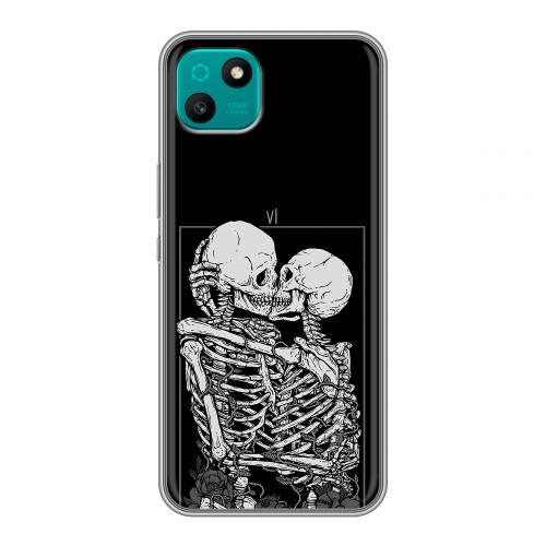 Дизайнерский силиконовый чехол для Wiko T10 Поцелуй скелетов