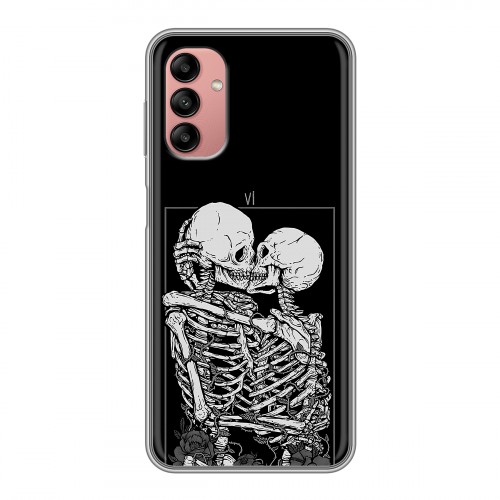 Дизайнерский силиконовый чехол для Samsung Galaxy A04s Поцелуй скелетов