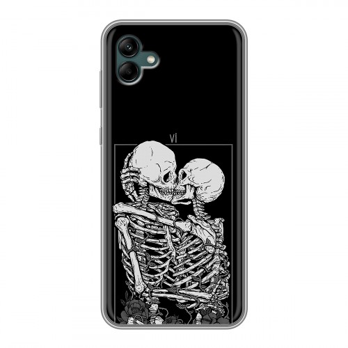 Дизайнерский силиконовый чехол для Samsung Galaxy A04 Поцелуй скелетов