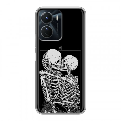 Дизайнерский силиконовый чехол для Vivo Y16 Поцелуй скелетов