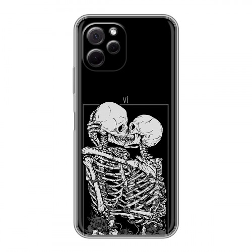 Дизайнерский пластиковый чехол для Huawei Nova Y61 Поцелуй скелетов