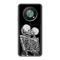 Дизайнерский силиконовый чехол для Huawei Nova Y90 Поцелуй скелетов