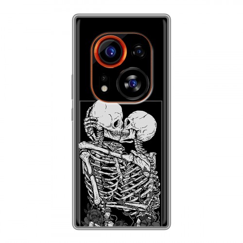 Дизайнерский силиконовый чехол для Tecno Phantom X2 Pro Поцелуй скелетов