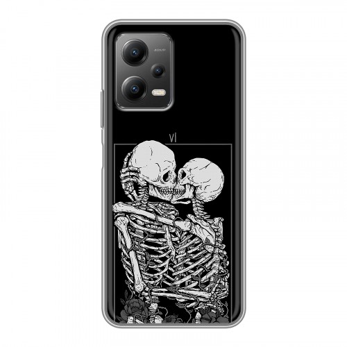 Дизайнерский силиконовый чехол для Xiaomi Poco X5 Поцелуй скелетов