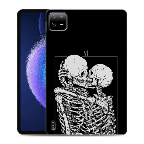 Дизайнерский силиконовый чехол для Xiaomi Pad 6 Поцелуй скелетов