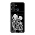 Дизайнерский силиконовый чехол для Itel P40 Поцелуй скелетов