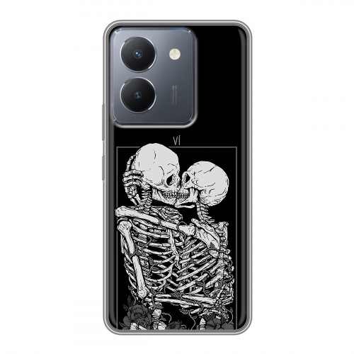 Дизайнерский силиконовый чехол для Vivo Y36 Поцелуй скелетов