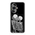 Дизайнерский силиконовый чехол для Huawei Nova 11 Поцелуй скелетов
