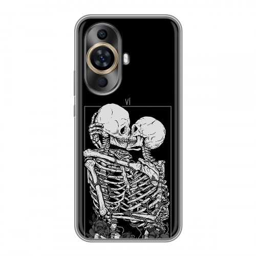 Дизайнерский силиконовый чехол для Huawei Nova 11 Поцелуй скелетов