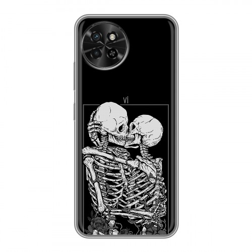Дизайнерский силиконовый чехол для Itel S23 Поцелуй скелетов