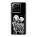 Дизайнерский силиконовый чехол для Xiaomi 13T Поцелуй скелетов