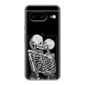 Дизайнерский силиконовый чехол для Google Pixel 8 Поцелуй скелетов