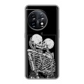 Дизайнерский силиконовый чехол для OnePlus 11 Поцелуй скелетов