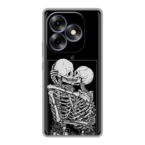 Дизайнерский силиконовый чехол для Itel S23 Plus Поцелуй скелетов