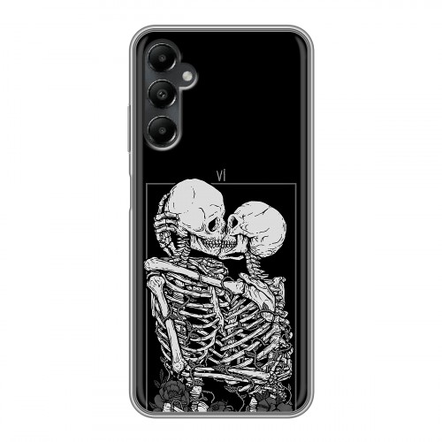 Дизайнерский силиконовый чехол для Samsung Galaxy A05s Поцелуй скелетов