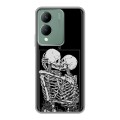 Дизайнерский силиконовый чехол для Vivo Y17s Поцелуй скелетов
