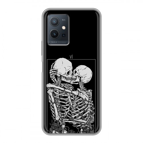 Дизайнерский силиконовый чехол для Vivo Y55 5G Поцелуй скелетов