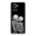 Дизайнерский силиконовый чехол для OnePlus Ace Поцелуй скелетов