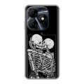 Дизайнерский силиконовый чехол для Itel P55 4G Поцелуй скелетов