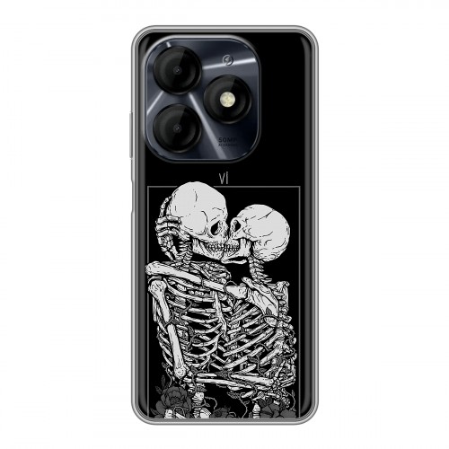 Дизайнерский силиконовый чехол для Itel P55 4G Поцелуй скелетов