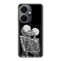 Дизайнерский силиконовый чехол для Itel P55 Plus Поцелуй скелетов