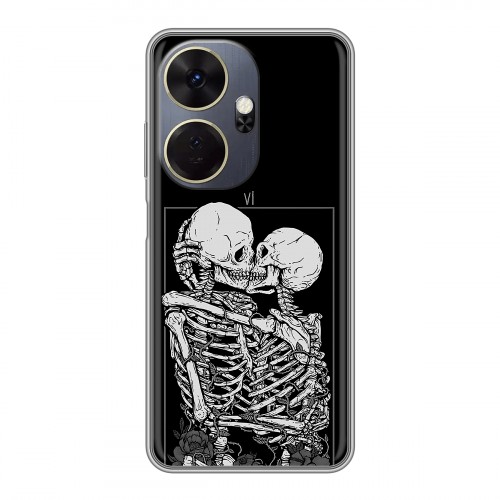 Дизайнерский силиконовый чехол для Itel P55 Plus Поцелуй скелетов