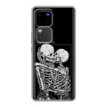 Дизайнерский силиконовый чехол для Vivo V30 Pro Поцелуй скелетов
