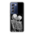 Дизайнерский силиконовый чехол для Vivo V30 Lite Поцелуй скелетов