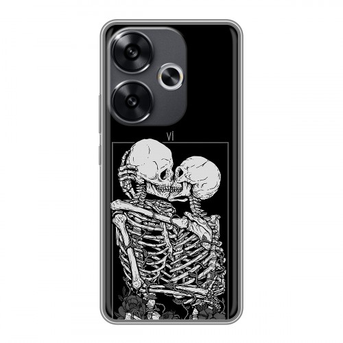 Дизайнерский силиконовый чехол для Xiaomi Redmi Turbo 3 Поцелуй скелетов
