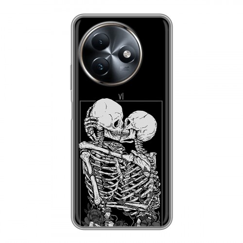 Дизайнерский силиконовый чехол для Itel S24 Поцелуй скелетов