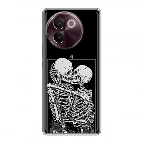 Дизайнерский силиконовый чехол для Vivo V30e Поцелуй скелетов