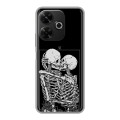 Дизайнерский силиконовый чехол для RedMi 13 4G Поцелуй скелетов