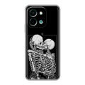 Дизайнерский силиконовый чехол для Vivo Y28 Поцелуй скелетов
