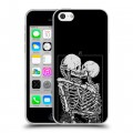 Дизайнерский пластиковый чехол для Iphone 5c Поцелуй скелетов