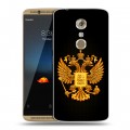 Дизайнерский пластиковый чехол для ZTE Axon 7 Герб России желтый