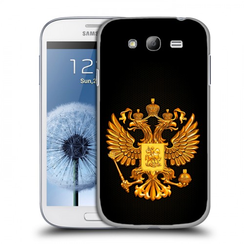 Дизайнерский пластиковый чехол для Samsung Galaxy Grand Герб России желтый
