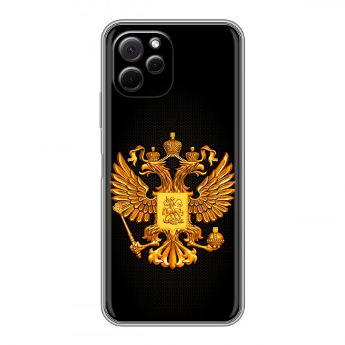 Дизайнерский пластиковый чехол для Huawei Nova Y61 Герб России желтый