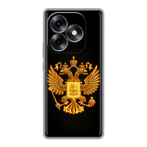 Дизайнерский силиконовый чехол для Itel S23 Plus Герб России желтый