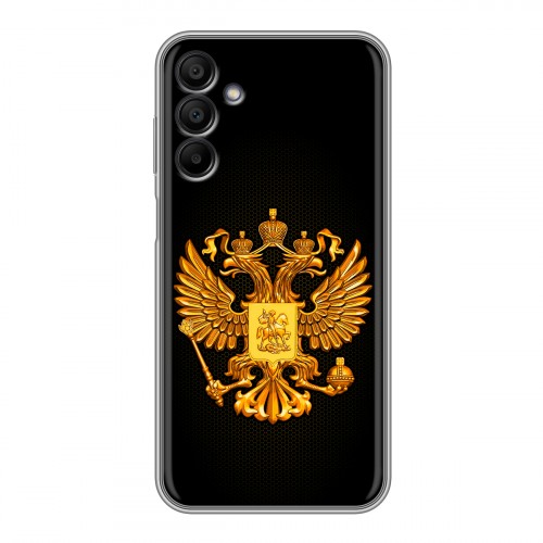 Дизайнерский пластиковый чехол для Samsung Galaxy A15 Герб России желтый