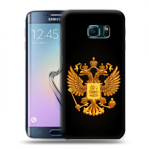 Дизайнерский силиконовый чехол для Samsung Galaxy S6 Edge Герб России желтый