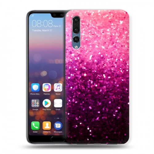 Дизайнерский силиконовый с усиленными углами чехол для Huawei P20 Pro Блестки