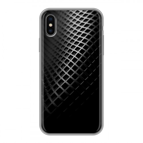 Дизайнерский силиконовый чехол для Iphone x10 Текстура металла