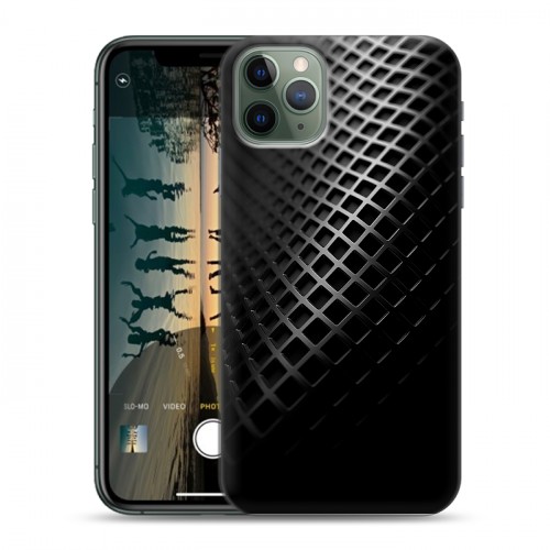 Дизайнерский силиконовый чехол для Iphone 11 Pro Текстура металла