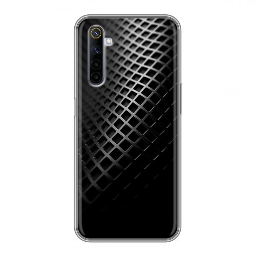 Дизайнерский силиконовый с усиленными углами чехол для Realme 6 Текстура металла