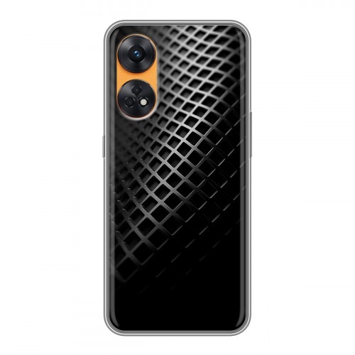 Дизайнерский силиконовый чехол для OPPO Reno8 T Текстура металла