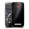 Дизайнерский пластиковый чехол для HTC Desire 500 Текстура металла